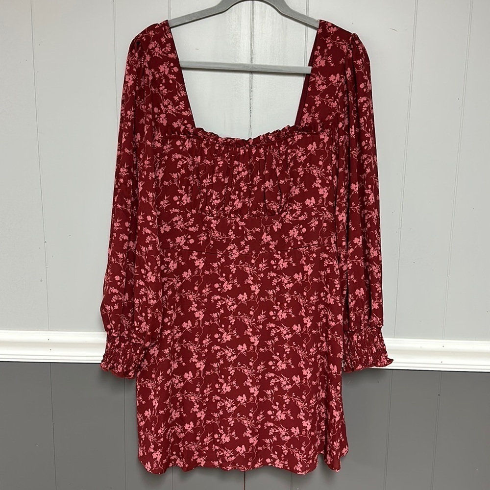 Trixxi Long Sleeve Floral Mini Dress